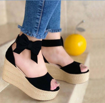 Fish Mouth Suede Sandals Women'S Shoes With Platform Platform