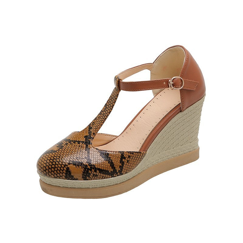 Spring And Summer New Korean Style Snake Print Single Shoes Women Waterproof