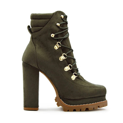 Autumn And Winter New Products European And American Style Ultra-High-Heeled Rivet Waterproof Platform Ladies Short Boots