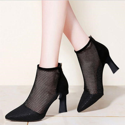 Sandals, Mesh Shoes, Thick-Heeled High-Heeled Boots, High-Heeled Shoes