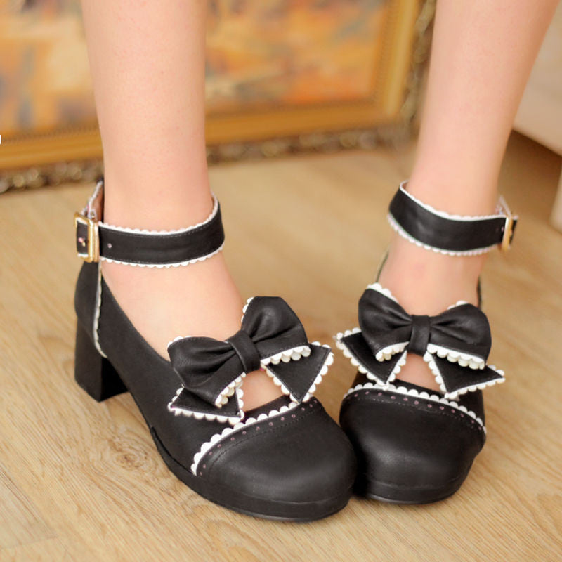 Girls' Leather Shoes Princess Shoes Black Children's High Heels