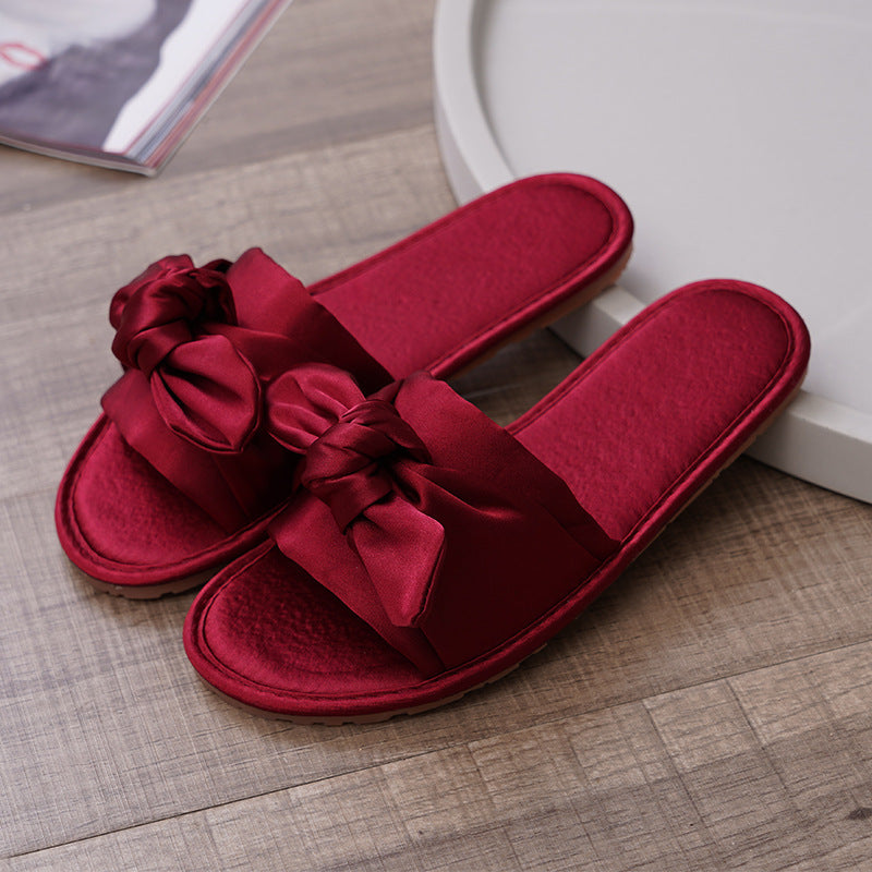 Bowknot Open-Toe Home Four Seasons Slippers Room