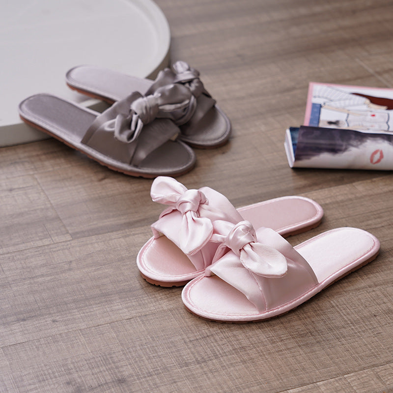 Bowknot Open-Toe Home Four Seasons Slippers Room