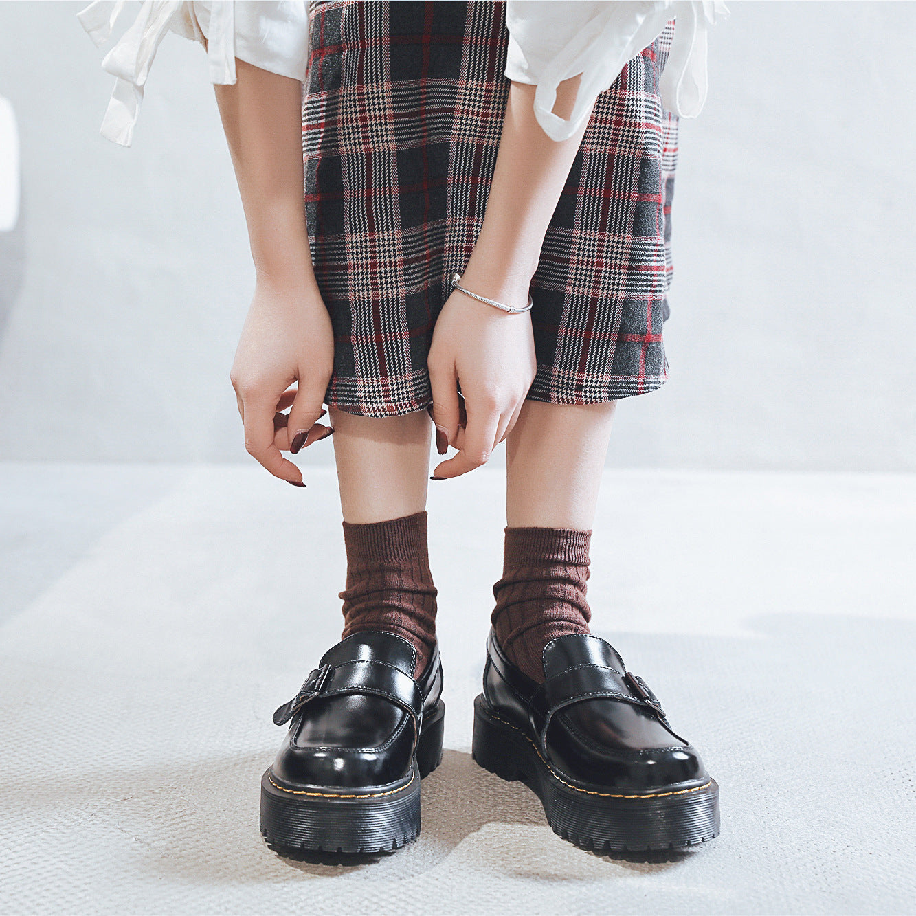 Zapatos de cuero pequeños con plataforma estilo lolita para estudiantes de estilo británico