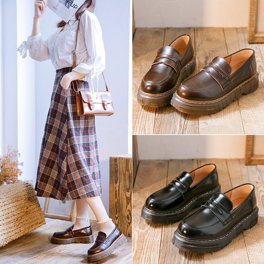 Chaussures japonaises JK rétro JK Lefu pour femmes, chaussures à semelles souples surélevées pour femmes Fanshun 908-2