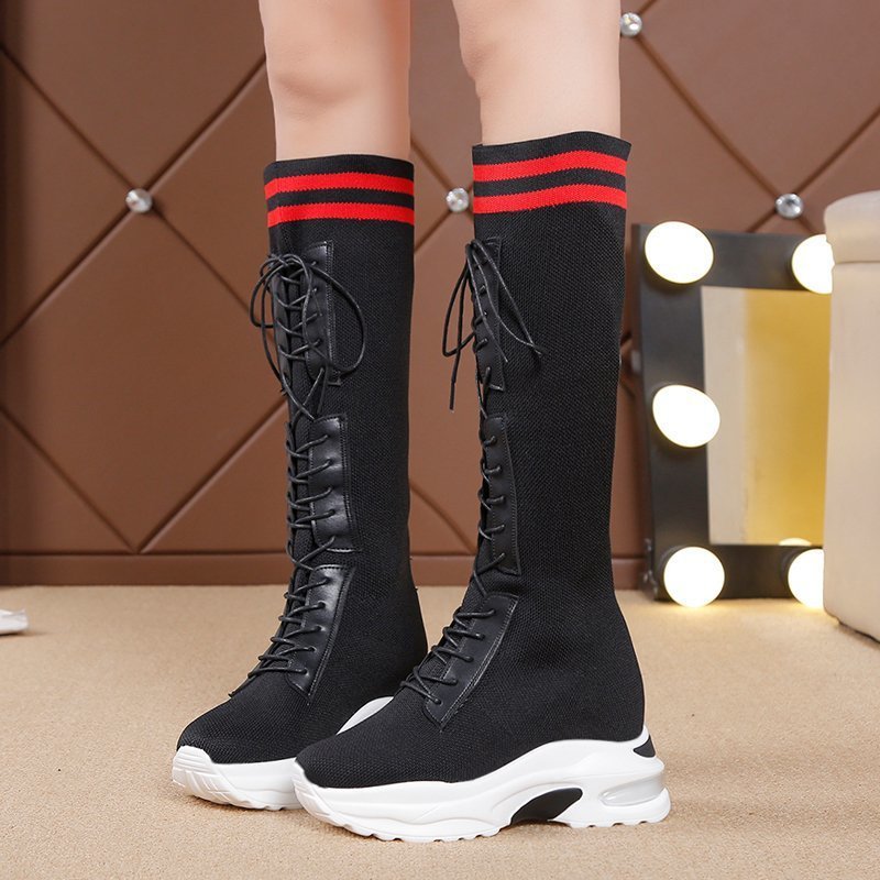 Botas altas con cordones y transpirables para mujer