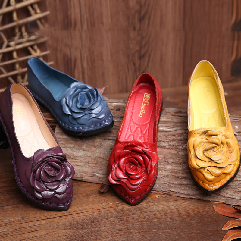 Genuine Leather Comfortable Soft Sole Mother Shoes