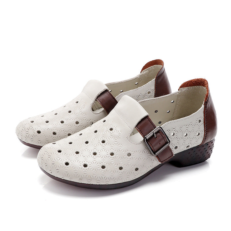 New Style Beef Tendon Sole Retro Ethnic Style Leather Casual Soft Sole Women'S Leather Shoes