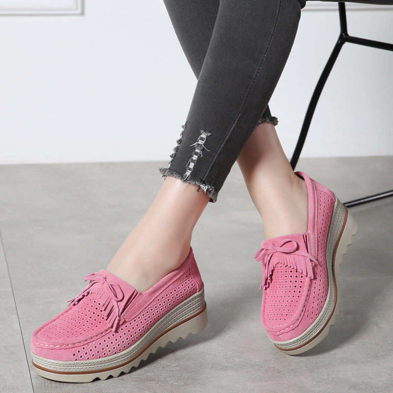 Soft-soled Platform Shoes Thick-soled Casual Mother Shoes