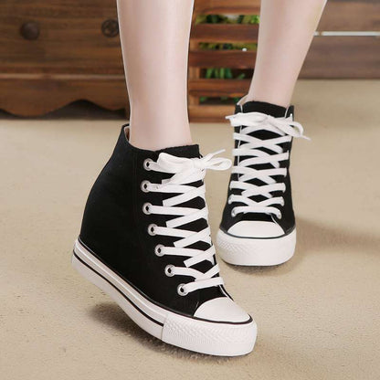 Canvas Shoes Women'S Shoes High-Top Shoes Ladies Students White Shoes