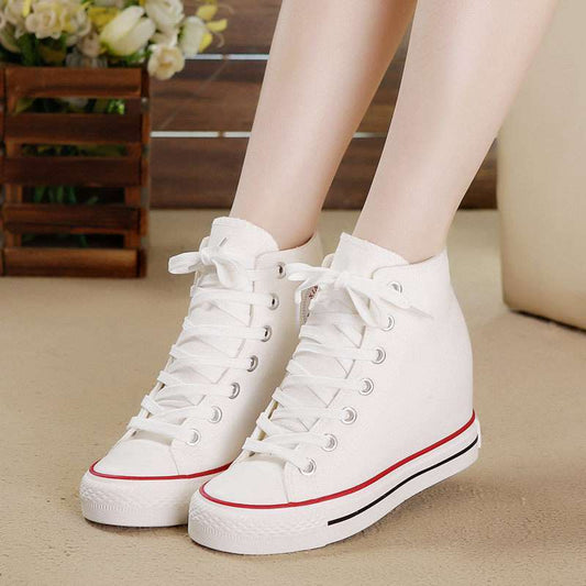 Canvas Shoes Women'S Shoes High-Top Shoes Ladies Students White Shoes