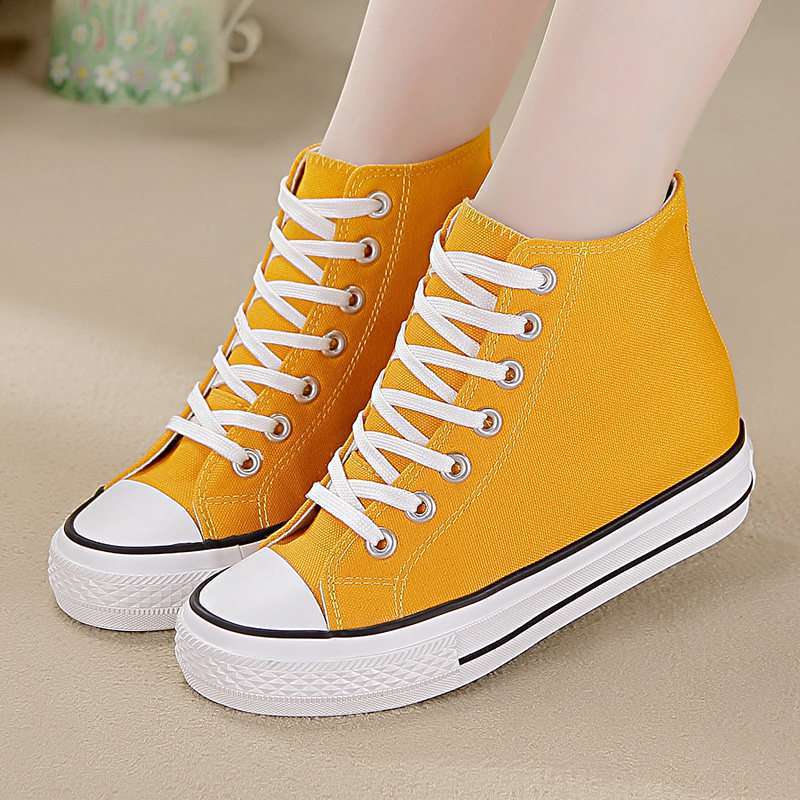 Chaussures en toile Chaussures pour femmes Chaussures montantes Chaussures blanches pour étudiantes