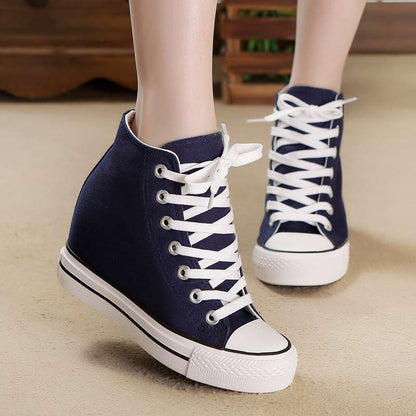 Chaussures en toile Chaussures pour femmes Chaussures montantes Chaussures blanches pour étudiantes