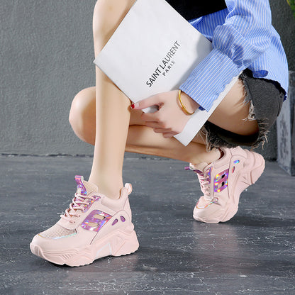 Womens Sneakers Shoes Chunky Height Increasing