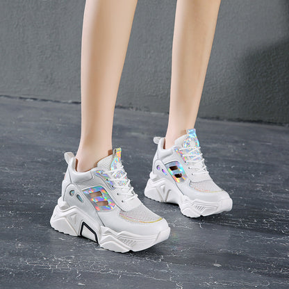 Womens Sneakers Shoes Chunky Height Increasing