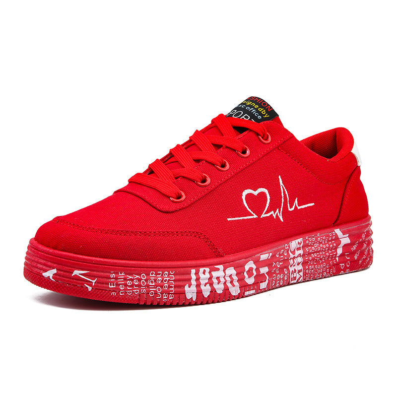 New Big Red Canvas Shoes Female Korean Version All-Match Breathable Cloth Shoes Low-Top Sneakers