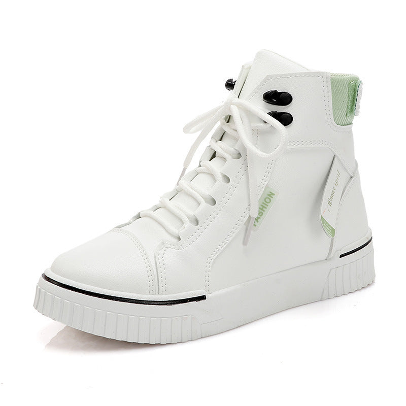 High-Top White Sports Sneakers