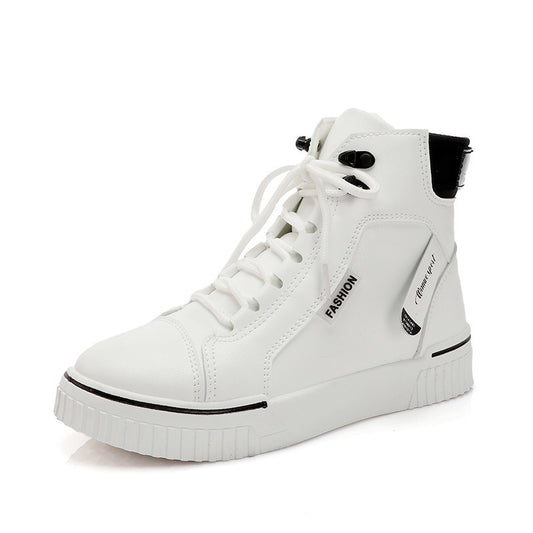 High-Top White Sports Sneakers