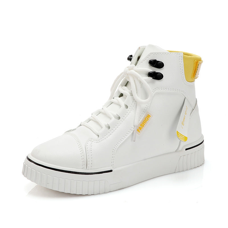 High-Top White Sports Sneakers