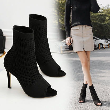 Spring And Autumn New European And American Fashion High Heel Boots