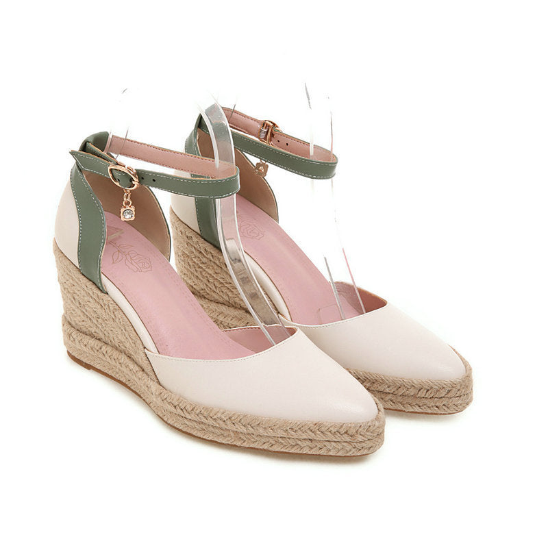 Escarpins pour femmes Dorsay Wedge Espadrille Bride à la cheville