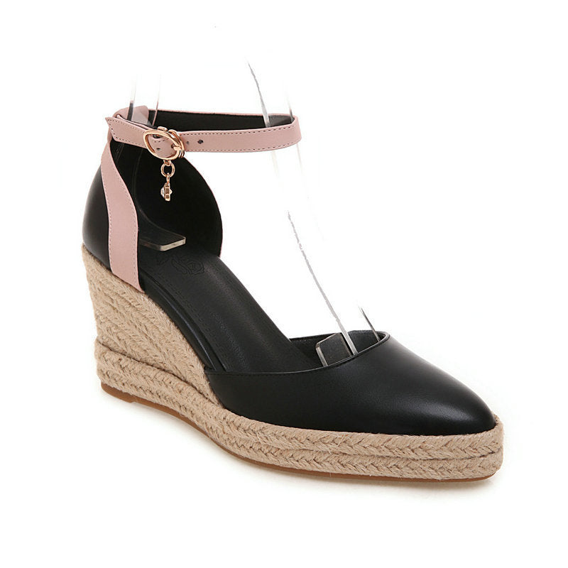 Escarpins pour femmes Dorsay Wedge Espadrille Bride à la cheville