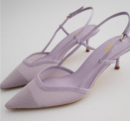 Chaussure simple Baotou pointue avec un petit parfum à l'arrière