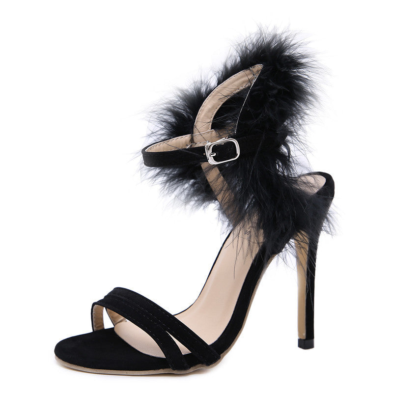 Hairy Sexy Comfortable High-heeled Sandals