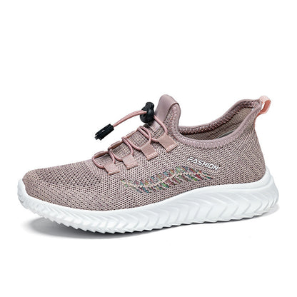 New Women's Shoes Spring and Summer Flying Woven Breathable Super light Mesh Ladies fashion Casual Mom Running Shoes