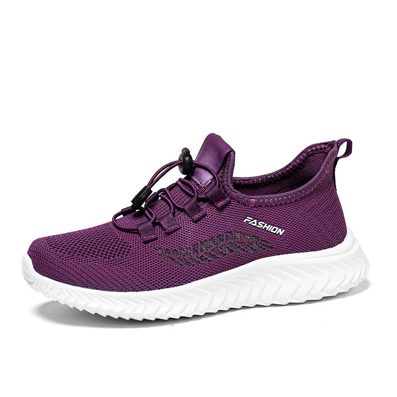 New Women's Shoes Spring and Summer Flying Woven Breathable Super light Mesh Ladies fashion Casual Mom Running Shoes