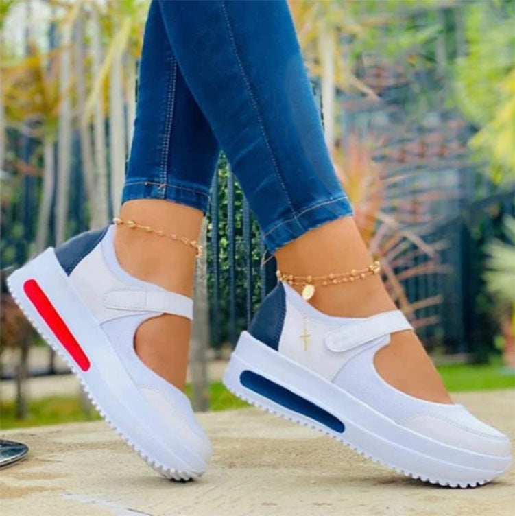 Sandalias de verano con velcro para mujer, zapatos sencillos transpirables, zapatos casuales Baotou