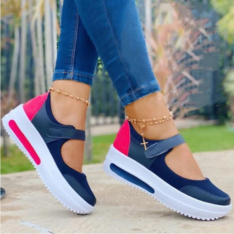 Sandales d'été à semelles velcro pour femmes, chaussures simples respirantes, chaussures décontractées Baotou