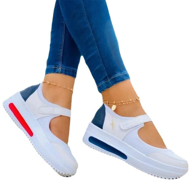 Summer Slope With Velcro Sandals Women's Breathable Single Shoes Baotou Casual Shoes