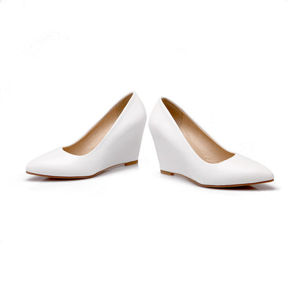 New Foreign Trade High-heeled Wedge-heeled Shallow Pointy Shoes