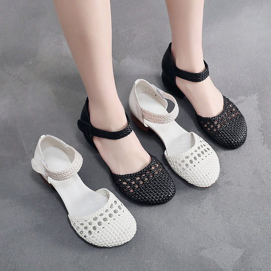 Fashion Ladies Casual Woven Hole Sandals