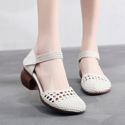 Fashion Ladies Casual Woven Hole Sandals