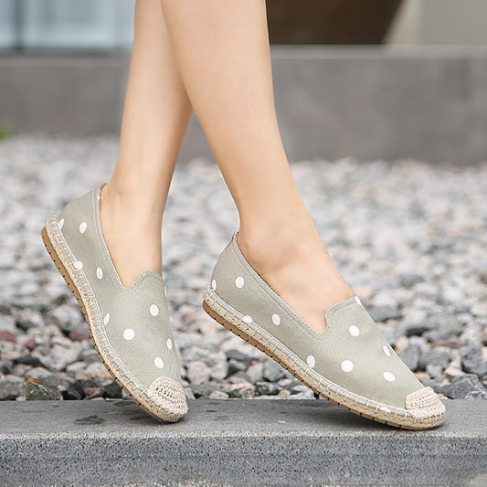 Linen Grass Edge Lace Fisherman Shoes Women's Flat-bottomed Leisure Pedal