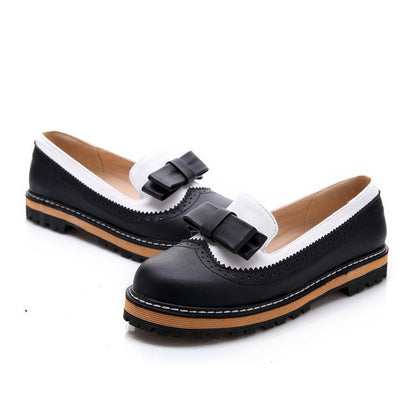 Académie de style coréen mignonne 17 ans nœud papillon PU taille unique de chaussure