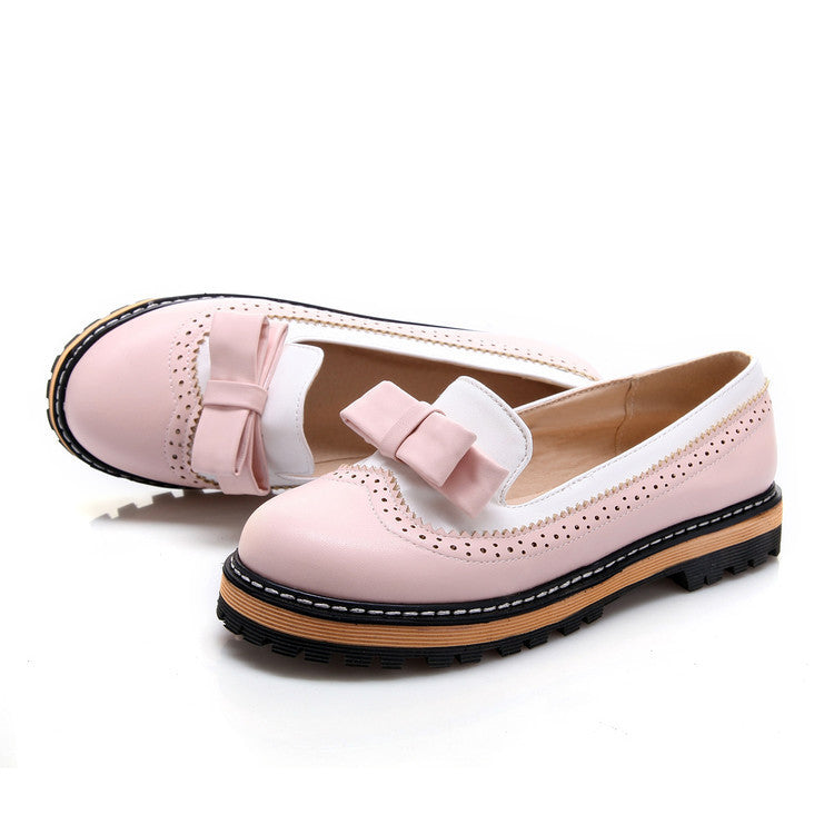 Académie de style coréen mignonne 17 ans nœud papillon PU taille unique de chaussure