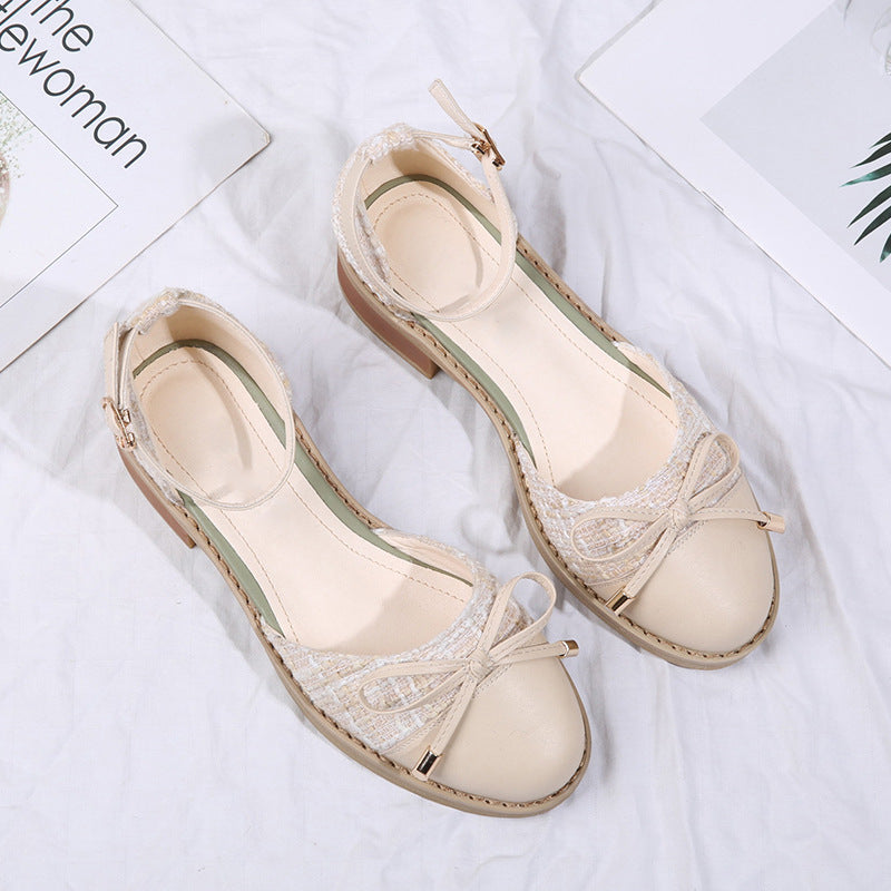 Shallow Mouth Hollow Single Shoes Women Korean All-match Sandals