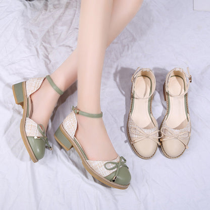 Shallow Mouth Hollow Single Shoes Women Korean All-match Sandals