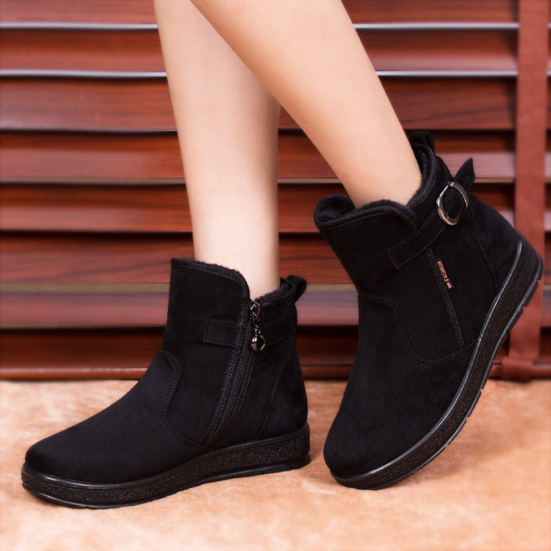 Plus fleece warm short-tube cotton boots