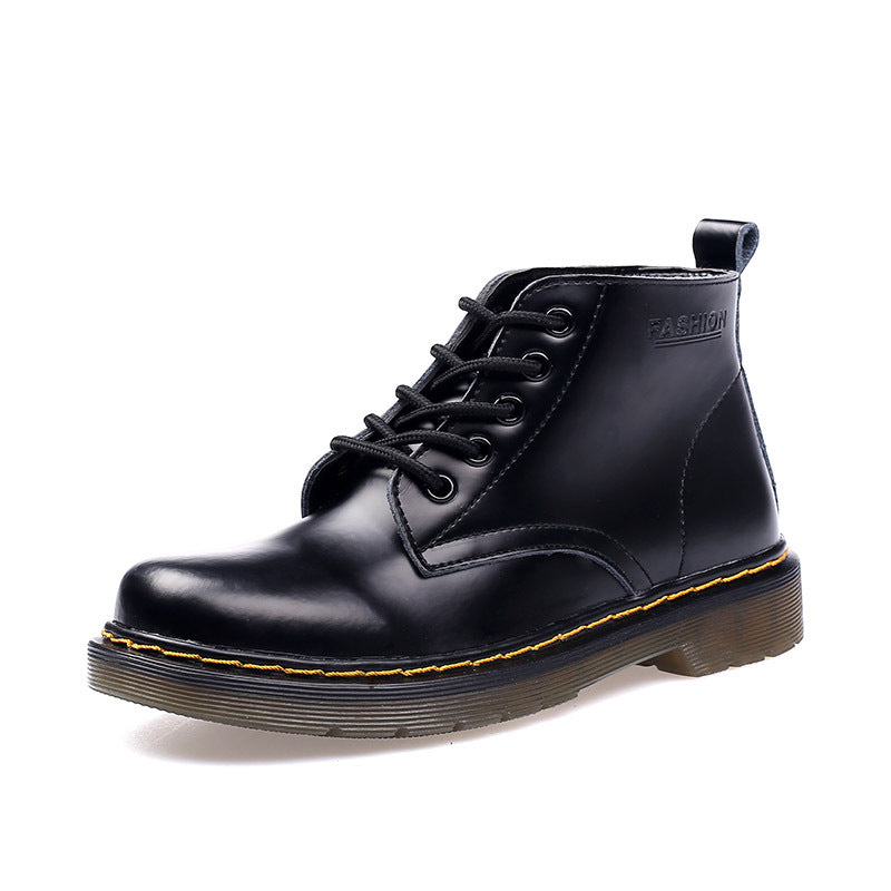 Women's Cattle Tendon Leather Low Cylinder Martin Locomotive Boots