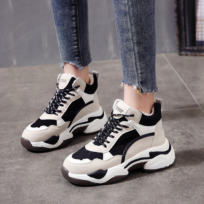 Plush High Top Shoes Women's Sports Casual Shoes