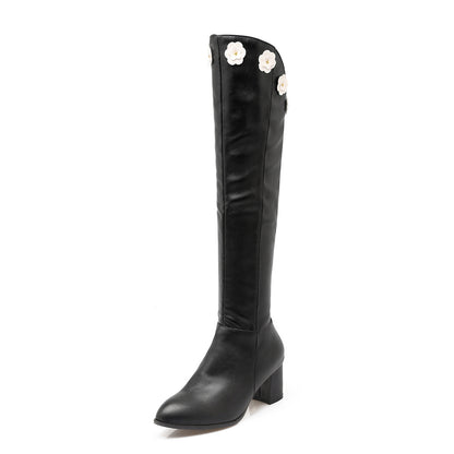 Bottes pour femme avec zip latéral fleuri