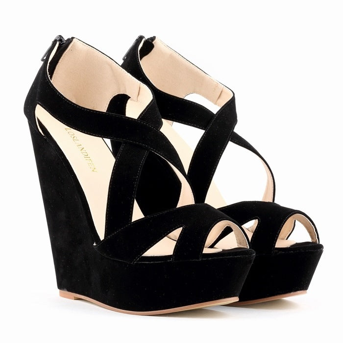 High-heeled hollow sandals