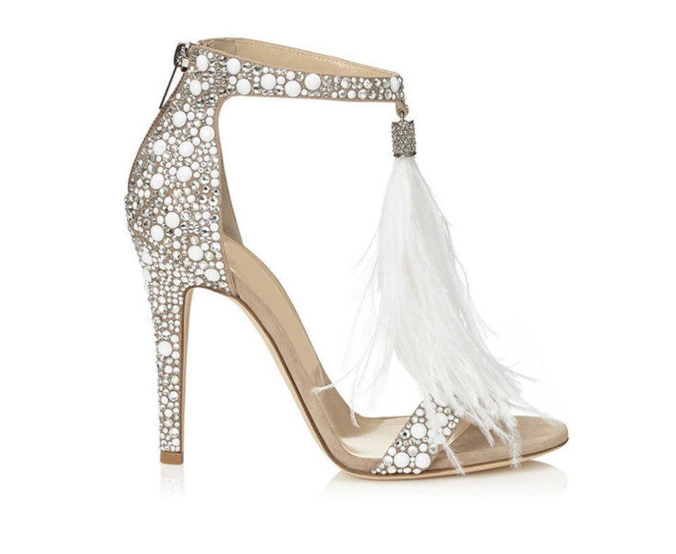 Zapatos de boda de color sólido con perforación en caliente, sandalias de plumas sexys, sandalias de plumas, zapatos de boda, zapatos de baile