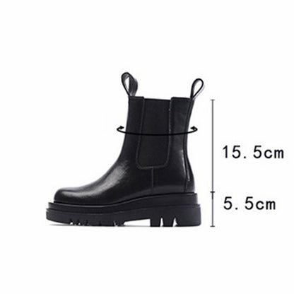 Chaussures élastiques tendance pour femmes, bottes Martin en cuir slim pour femmes