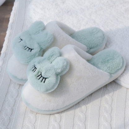 Cotton Slippers Female Winter Couple Home Confinement Shoes Cute Non-slip Plush Slippers