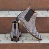 Nouvelles bottes basses à carreaux pour hommes à talons bas et bout rond pour l'automne et l'hiver 